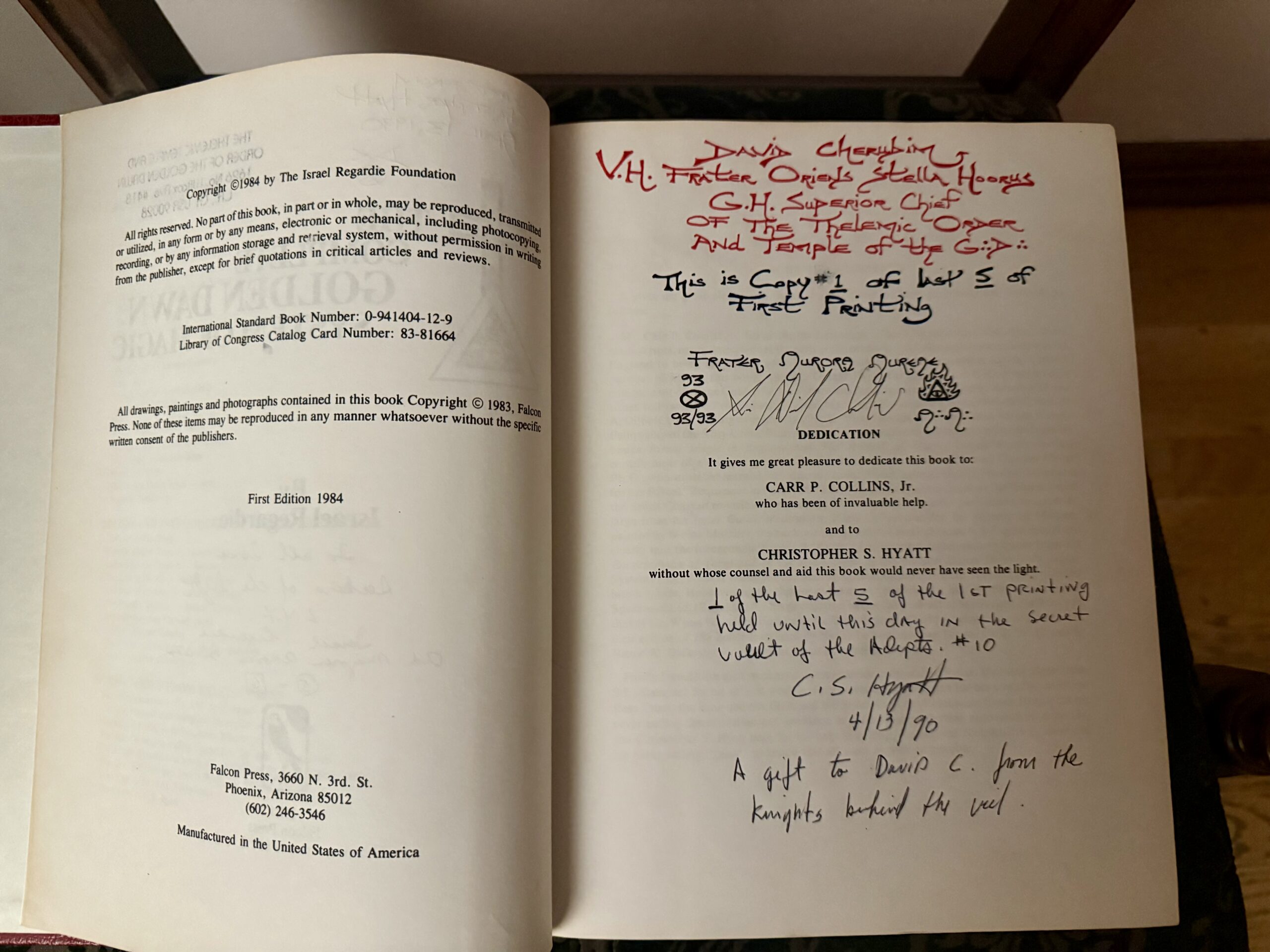 SIGNED ONE-OF-A-KIND BOOK OWNED BY DAVID CHERUBIM